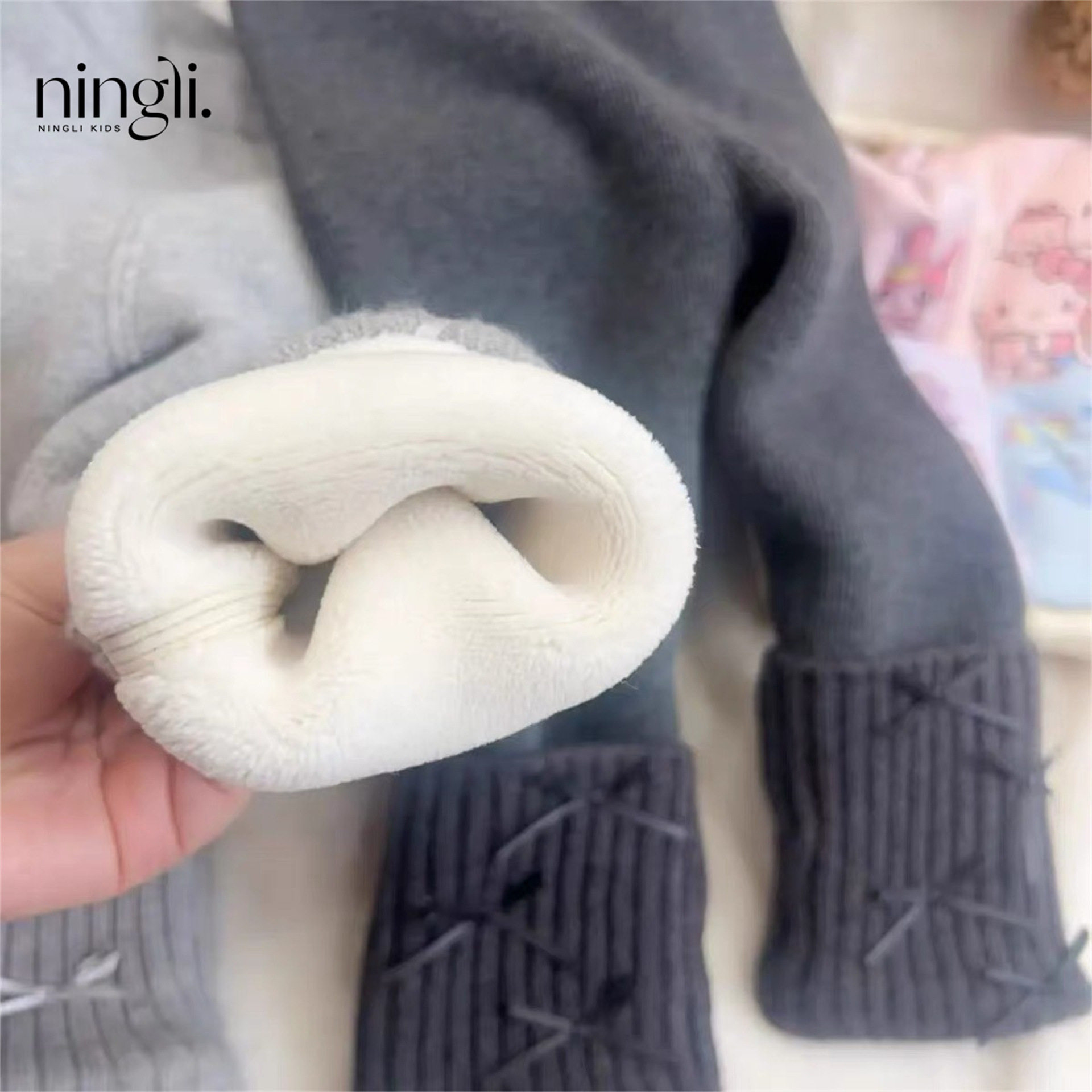 女童秋冬新款蝴蝶结堆堆袜加绒打底裤加厚无骨一体绒棉裤保暖裤子,淘宝优惠券,粉丝福利购,淘宝优惠卷