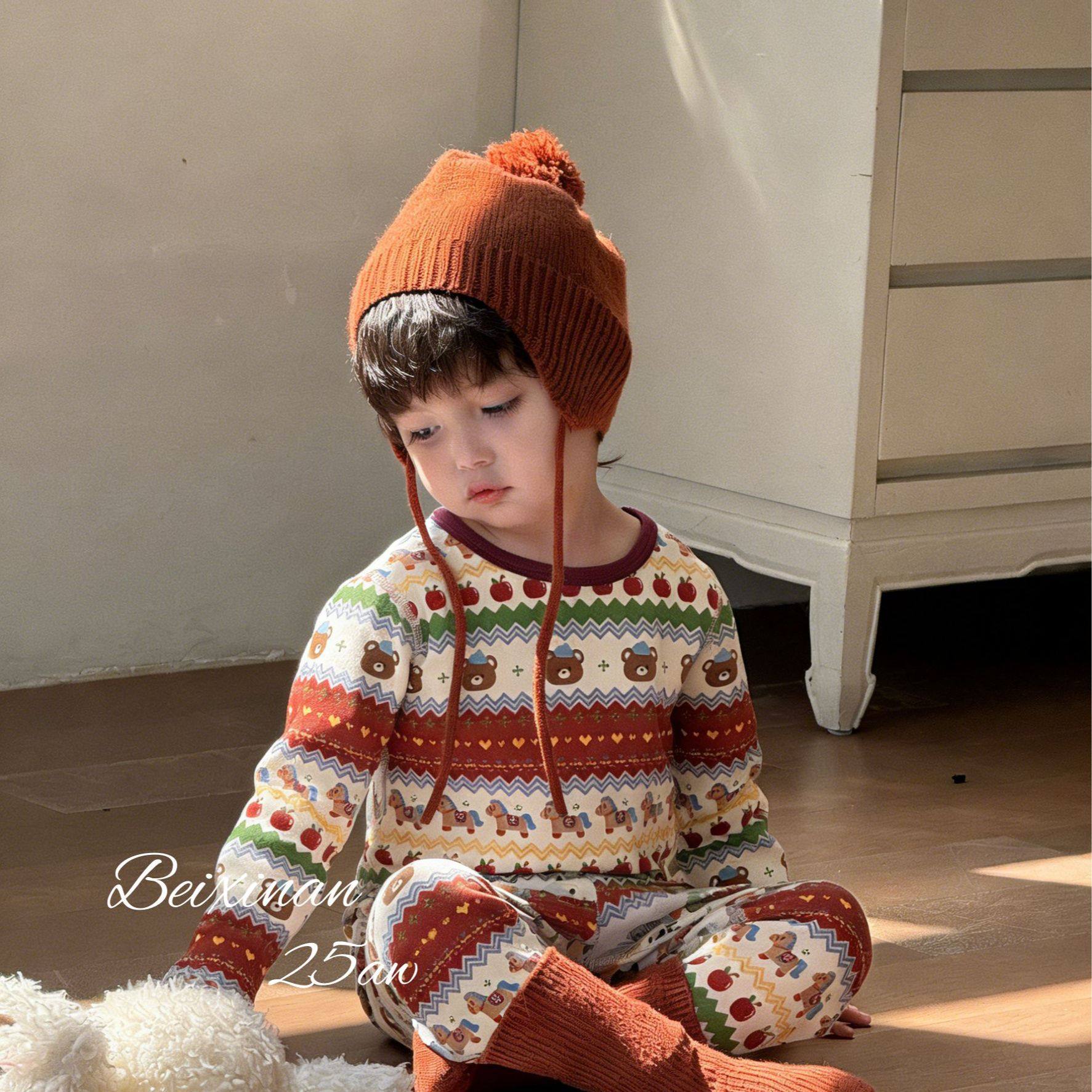 儿童红色本命年内衣套装女童纯棉秋衣秋裤马年保暖中小童打底睡衣,淘宝优惠券,粉丝福利购,淘宝优惠卷