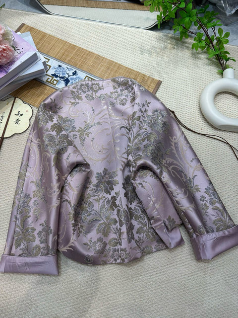 2026 Spring New Chinese Style Disc Button Sichuan Brocade Jacquard Retro Temperament Versatile Long Sleeve Jacket Top