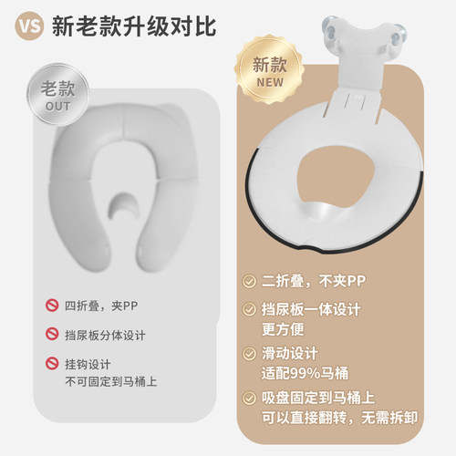 博比龙儿童马桶坐便圈折叠宝宝小马桶坐垫圈可翻盖便携马桶盖坐垫 - 图3
