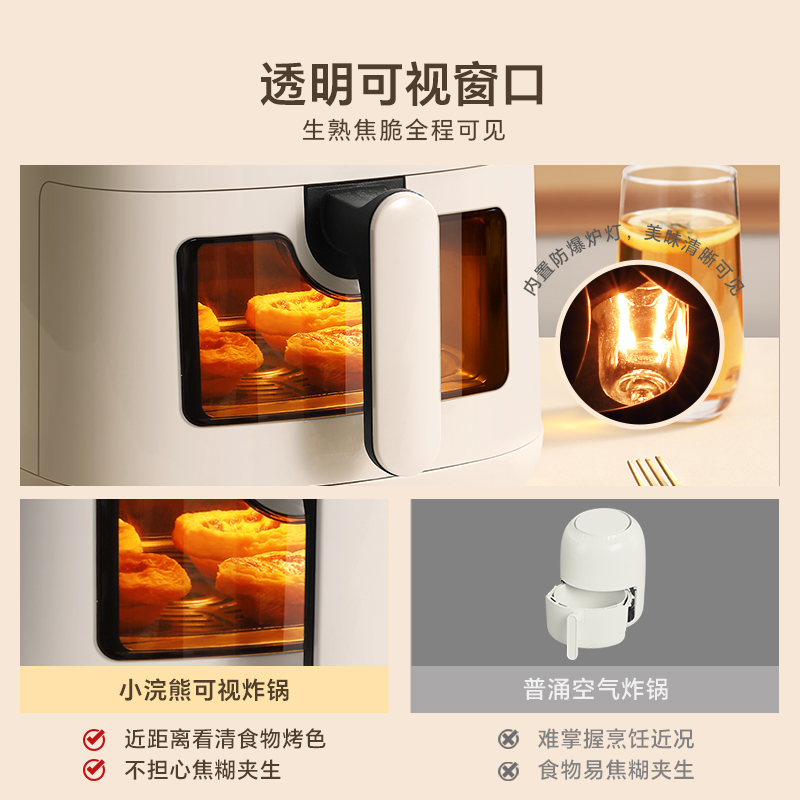 lotor徕多空气炸锅家用新款2025电炸锅烤箱一体机可视化5L烹饪机