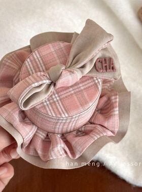 草莓格纹蛋糕蝴蝶结小礼帽发夹甜美少女小女孩新款发式头饰饰品女