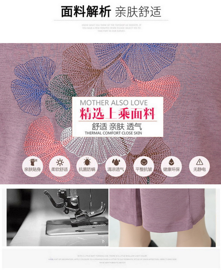 新款中老年女装 恤老人衣服奶奶宽松两件套 T 妈妈夏装短袖套装 2020 新款中老年女装 恤老人衣服奶奶宽松两件套 T 妈妈夏装短袖套装 2020