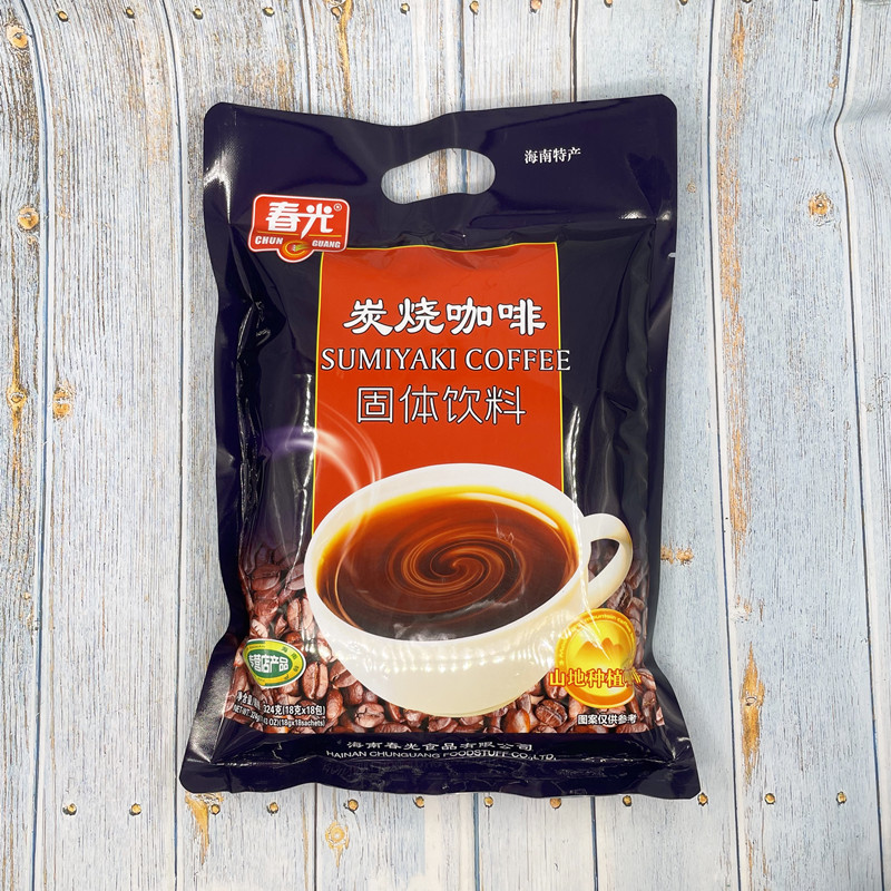 海南特产春光炭烧咖啡324g三合一速浓咖啡粉独立小包三亚特产 - 图1