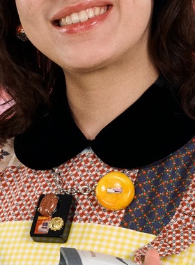 印花项链TysGrocery树脂可拆卸