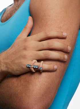 TysGrocery 22 PARK3 手工打磨翻毛牛皮锆石戒指