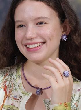 戒指TysGrocery纯银天然石手绘