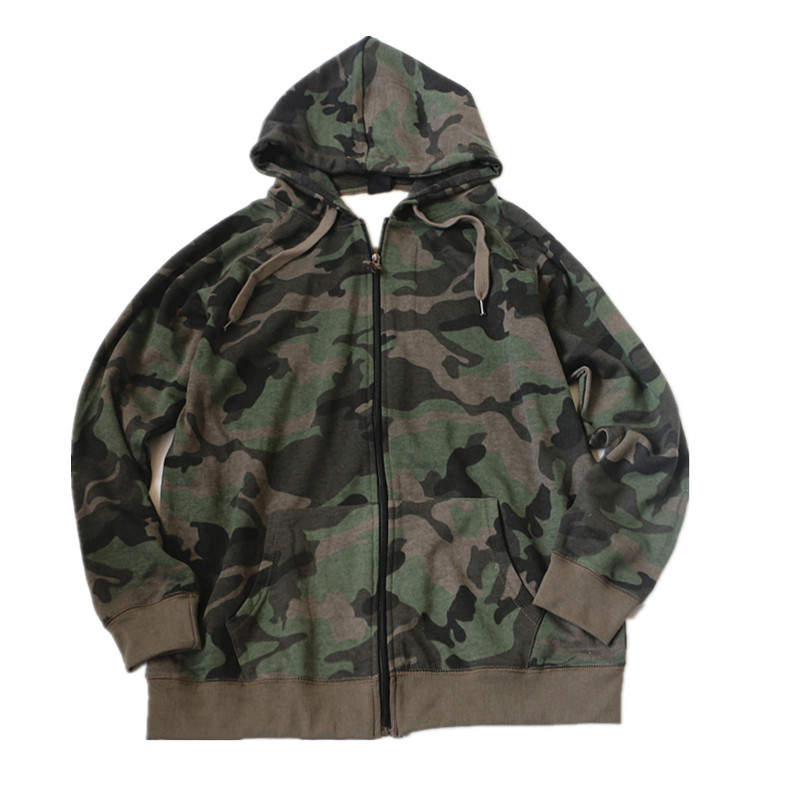 欧美男女情侣酷BF风休闲嘻哈风大码迷彩卫衣帽衫开衫野战CS外套 - 图3