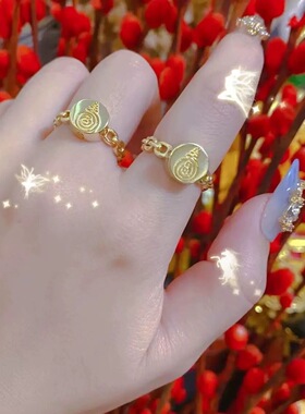 龙婆亿万富翁符文戒指女时尚气质