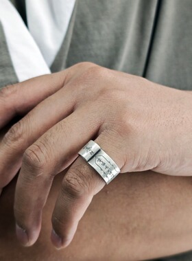 招财卷轴戒指男女时尚个性设计感