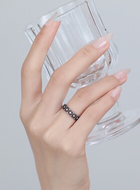 复古花形纹样戒指女高级感轻奢