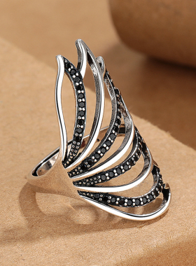 复古做旧民族风天使之翼凤尾戒指