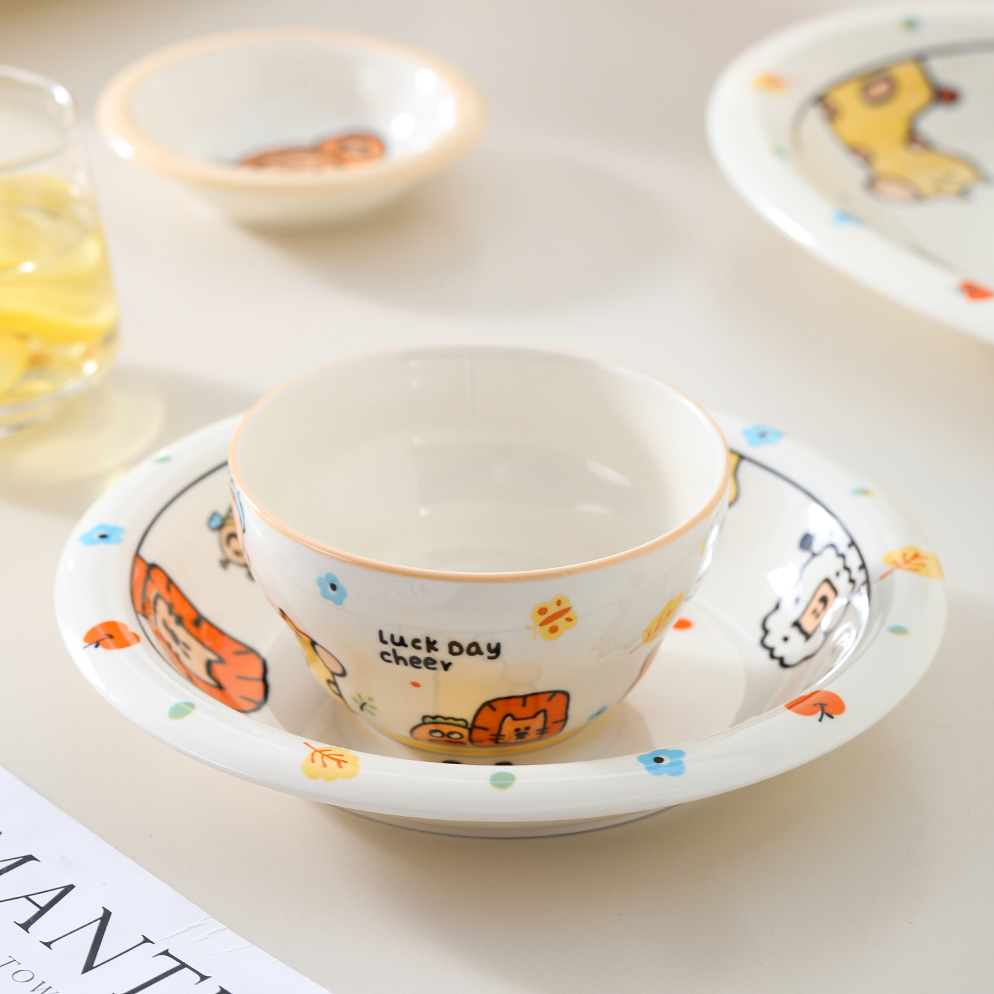 釉下彩陶瓷碗家用餐具可爱卡通个人专用饭碗2025新款高颜值泡面碗