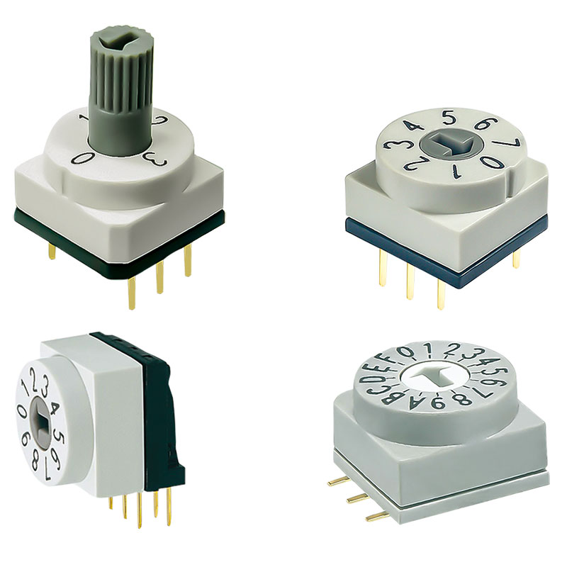 韩国进口旋转编码开关BCD 8421数字拨码开关直插贴片测插防水10档-图3