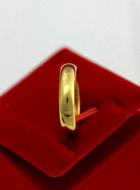 精致简约仿真黄金光面戒指男女