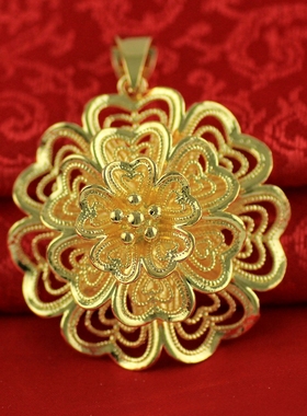 越南沙金超大女士花卉结婚毛衣链