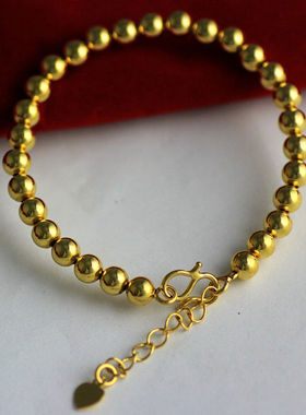 黄铜镀金简易女士沙金空心手链