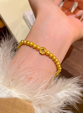 新中式福字招财吊坠串珠手链女复古小众高级感手串时尚国风手饰品