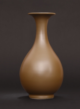 大清雍正年制 茶叶末釉 花瓶 文房摆件 古董瓷器古玩古瓷器 收藏