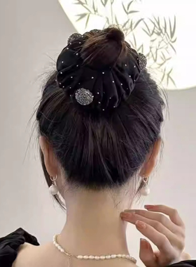 丸子头扣精致气质懒人神器头饰