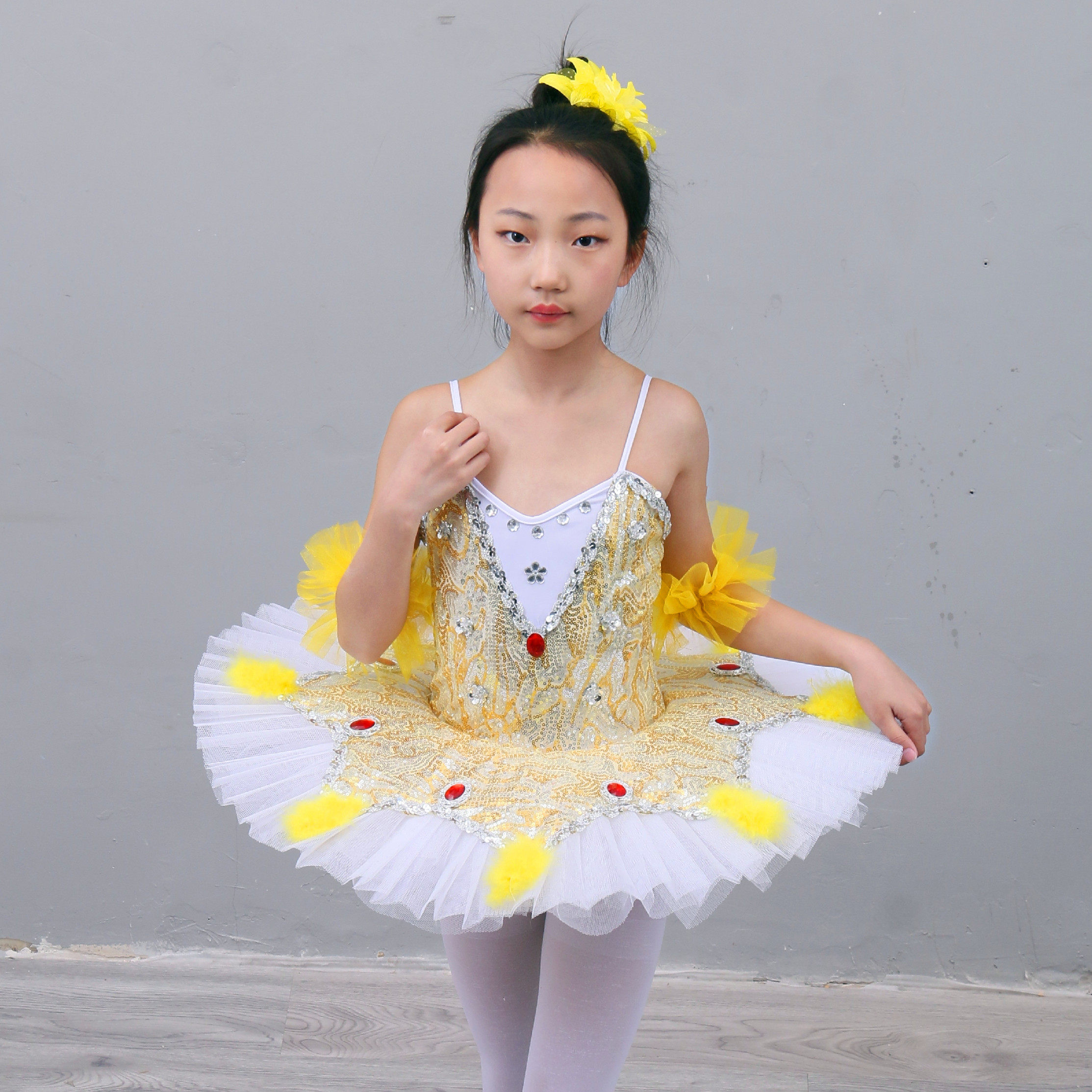 儿童芭蕾舞裙蓬蓬裙小天鹅舞蹈裙纱裙女童亮片演出服表演练功服