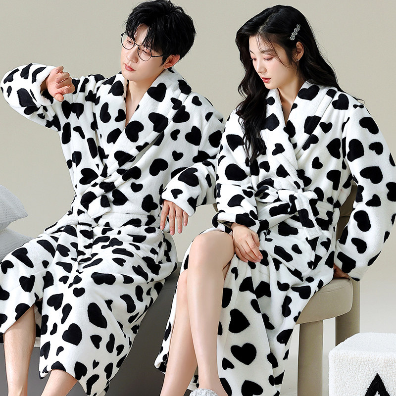 情侣睡袍男女秋冬季加厚珊瑚绒保暖长袖春秋法兰绒睡衣可外穿浴袍,淘宝优惠券,粉丝福利购,淘宝优惠卷