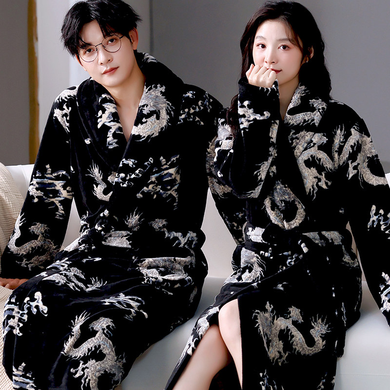 情侣睡袍男女秋冬季加厚珊瑚绒保暖长袖春秋法兰绒睡衣可外穿浴袍,淘宝优惠券,粉丝福利购,淘宝优惠卷