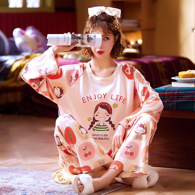 公仔全棉长袖春秋可爱韩版纯棉睡衣 汀伊兰睡衣/家居服套装