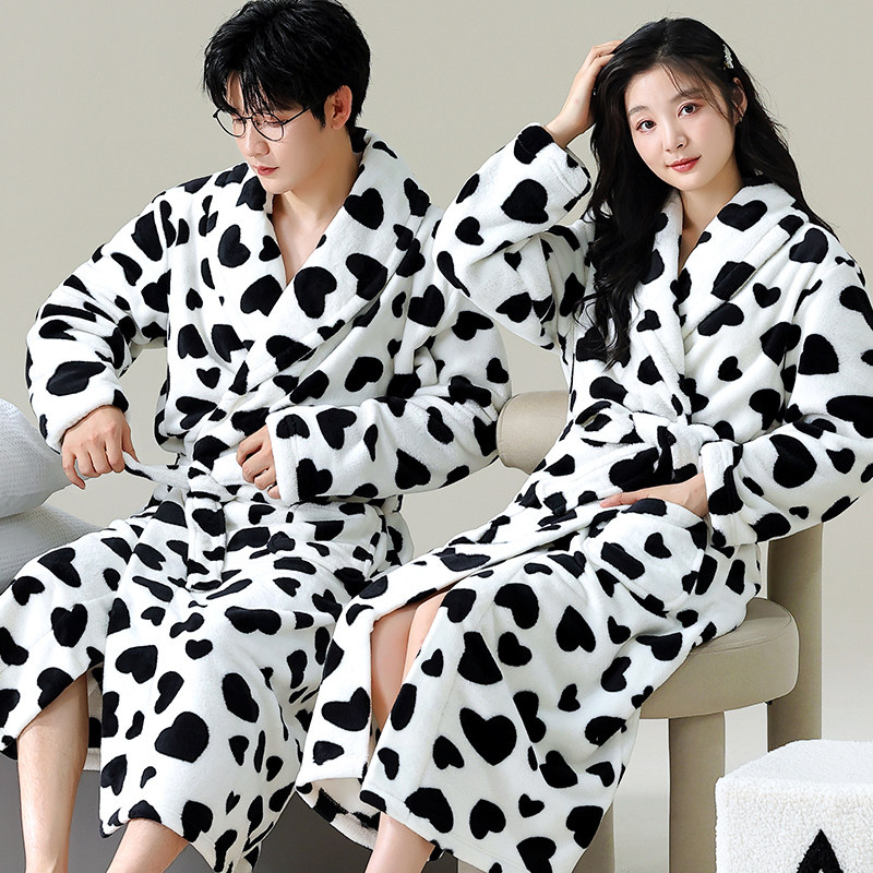 情侣睡袍男女秋冬季加厚珊瑚绒保暖长袖春秋法兰绒睡衣可外穿浴袍,淘宝优惠券,粉丝福利购,淘宝优惠卷