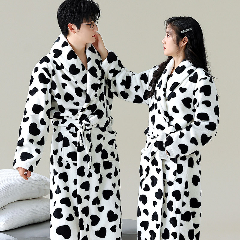 情侣睡袍男女秋冬季加厚珊瑚绒保暖长袖春秋法兰绒睡衣可外穿浴袍,淘宝优惠券,粉丝福利购,淘宝优惠卷