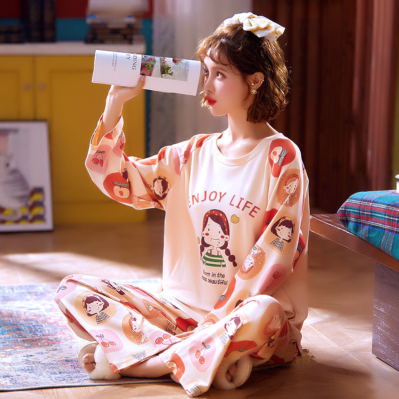 公仔全棉长袖春秋可爱韩版纯棉睡衣 汀伊兰睡衣/家居服套装