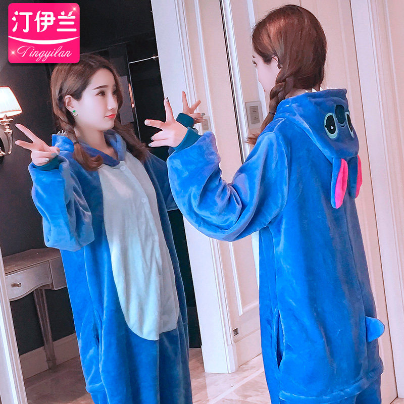 史迪奇连体卡通套装长袖秋冬季睡衣 汀伊兰睡衣/家居服套装