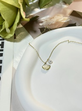 QRYJ 珍珠贝壳项链轻奢简约小众爱心高级感气质