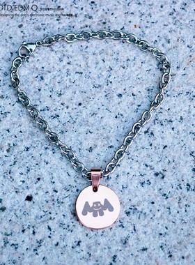 百大DJ电音周边情侣吊坠项链手链A神棉花糖小马丁定制刻字diy饰品