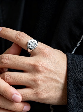 王嘉尔同款戒指男士高级感