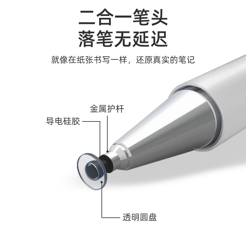 电容笔ipad触屏手机平板触控手写笔pencil通用板绘画专用触摸磁吸笔帽vivo适用于华为小米手指点oppo修图剪辑