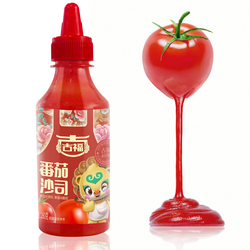古福0脂番茄酱280g*3瓶手抓饼家用儿童番茄沙司