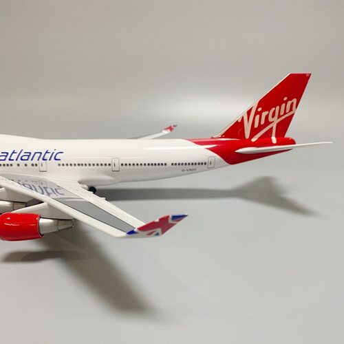 47cm带轮带灯英国维珍航空波音B747飞机模型摆件英航747航模礼物 - 图1
