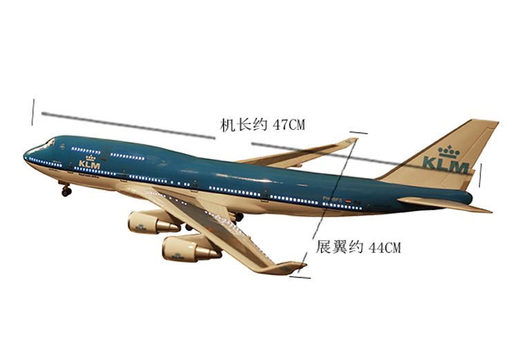 波音747-400荷兰航空飞机模型带轮子带灯仿真民航客机合金航模-图3