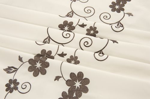 外贸全棉纯棉绣花刺绣米白色欧式简约1.5m1.8m床上用品床单三件套 - 图1