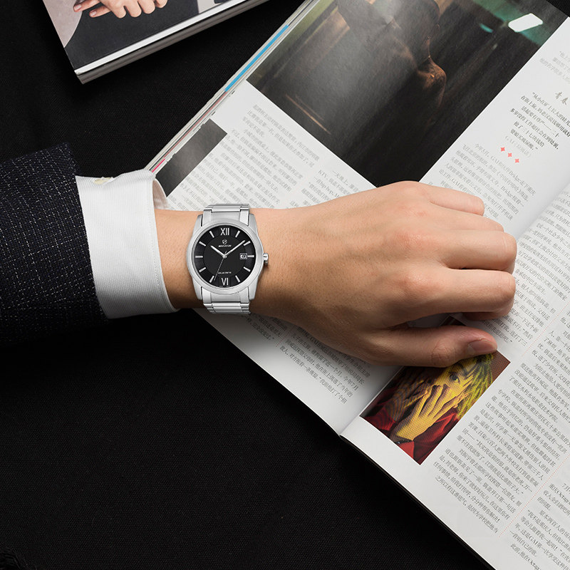 玛斯威顿光能男薄款商务休闲男表 玛斯威顿国产腕表