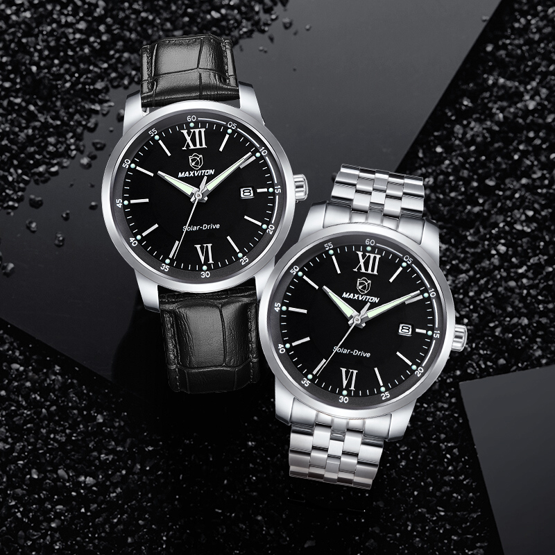 玛斯威顿光能男士休闲夜光防水手表 玛斯威顿国产腕表