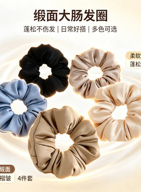 法式质感缎面大肠发圈高弹力