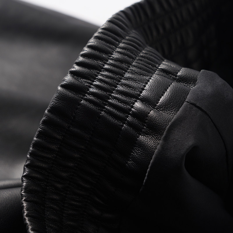 海宁真皮裤女短款2025秋冬新款绵羊皮五分裤高腰韩版松紧阔腿中裤,淘宝优惠券,粉丝福利购,淘宝优惠卷