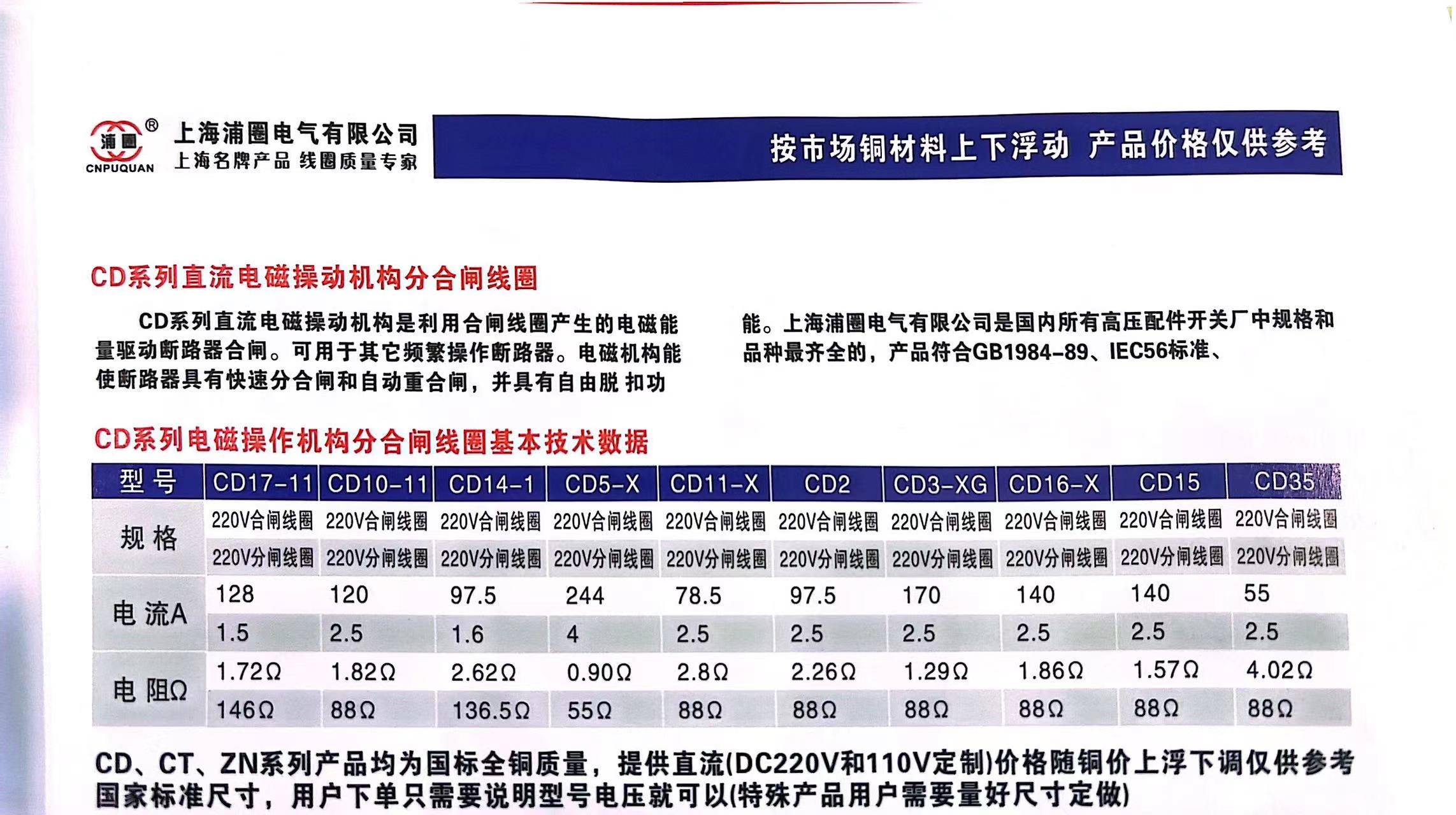 CD10CD17CT14CT19CT8ZN电磁操作机构断路器分合闸线圈DC220V全铜 - 图0