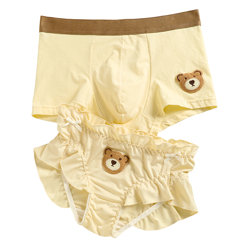 甜米家的情侣内裤可爱纯棉一男一女性感蕾丝纯欲夫妻内衣透气套装,淘宝优惠券,粉丝福利购,淘宝优惠卷