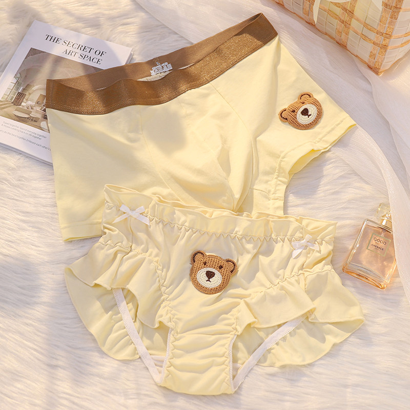 甜米家的情侣内裤可爱纯棉一男一女性感蕾丝纯欲夫妻内衣透气套装,淘宝优惠券,粉丝福利购,淘宝优惠卷