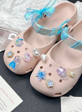 冰雪奇缘艾莎公主crocs鞋扣