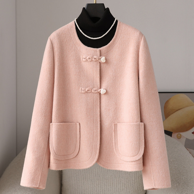 高端双面羊绒大衣女短款羊毛呢外套2024新款小香风小个子可穿显瘦,淘宝优惠券,粉丝福利购,淘宝优惠卷