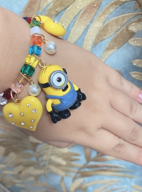 杨天真同款小黄人项链手链虞书欣同款椰菜娃娃项链环球影城项链